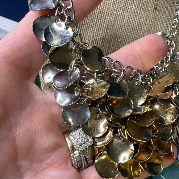 Gold & Silver Tone Statement Necklace - Picture 5 of 5